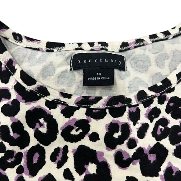 Sanctuary Purple Animal Print Girls T Shirt Dress 14 - Picture 2 of 2